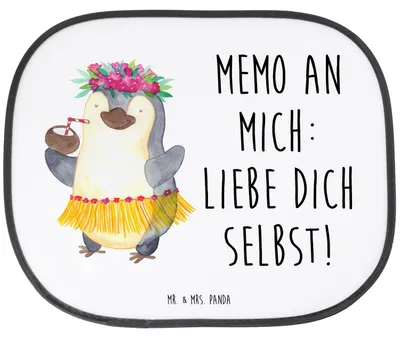 Produktbild von Mr. & Mrs. Panda Sonnenblende Auto Pinguin Kokosnuss - Weiß - Geschenk, Hawaii, Hitzeschutz, Sonnenschutz Seitenscheibe, autofenster, Autoscheiben, Urlaub, Ferien