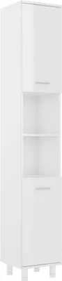 Produktbild von vidaXL Badezimmerschrank Hochglanz-Weiß 30x30x179 cm Holzwerkstoff