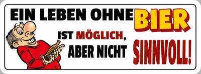 Produktbild von vianmo Holzschild 10x27 cm Ein Leben ohne Bier Essen Trinken