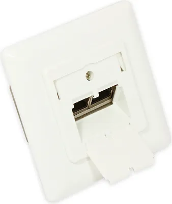 Produktbild von Netzwerkdose Cat. 6A, 2xRJ45, geschirmt, UP, DESIGNFÄHIG, vertikale Kabelzuführung, perlweiß RAL1013, Good Connections®