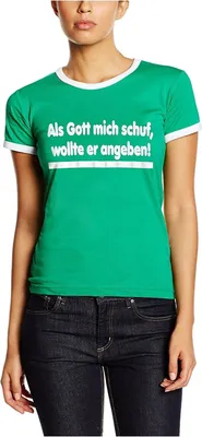 Produktbild von Touchlines Damen T-Shirt , Als Gott..Kontrast Grün, S