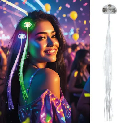 Produktbild von Karneval Faserschmuck Fantasie Strähne Haaraccessoire Farbenfroher Partylook Magischer Kopfschmuck Festivalstyle Feen Frisur Mottoparty Atemberaubende Highlights, Farbe: Weiß