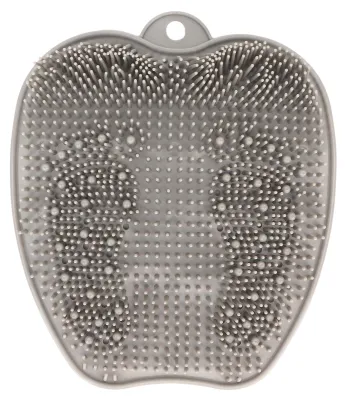 Image de Tapis exfoliant pour les pieds, appareil de massage exfoliant avec ventouse antidérapante, brosse de bain, gris