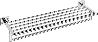Produktbild von META Handtuchablage Messing Chrom poliert 655x100x215 mm für Bad & Küche >> zum Bohren