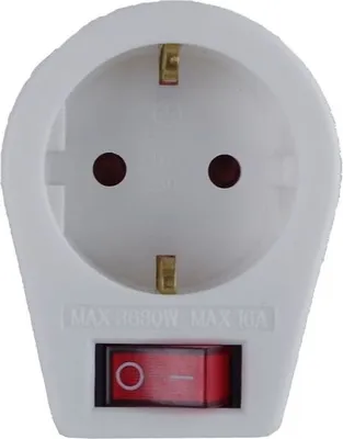 Produktbild von Adapter Steckdose weiß Steckdose mit Schalter Steckdosenadapter Zwischenstecker