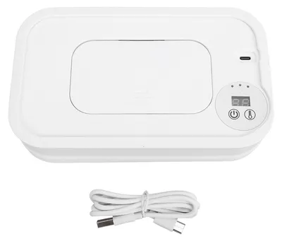 Immagine prodotto di Scaldasalviette, 3 impostazioni di temperatura, display digitale, pieghevole, portatile, riscaldatore USB per salviette e dispenser