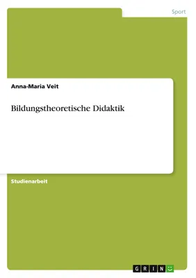Produktbild von Bildungstheoretische Didaktik