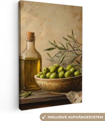 Produktbild von Wanddeko 20x30 cm - Stilleben - Oliven, Leinwand Bilder Wohnzimmer