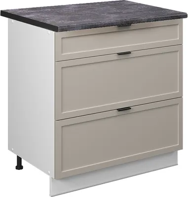 Imagen del producto de Mueble bajo de cocina Vicco Fame-Line GrisBeige 80 cm con 3 cajones, ET Antracita, Model 50364