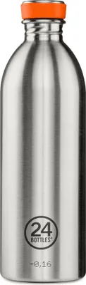 Produktbild von 24Bottles Edelstahl Trinkflasche Brushed Steel 1 l, auslaufsicher, nicht-thermisch