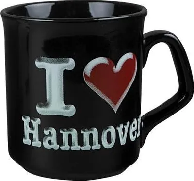 Produktbild von Keramiktasse mit Print I Love Hannover 57578 schwarz