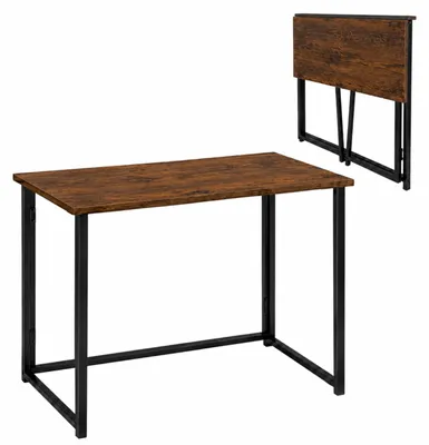 Produktbild von BEGRYF Klappbarer Schreibtisch aus MDF und Metall Rustikalbraun Schwarz 80 x 40 x 74 cm platzsparend