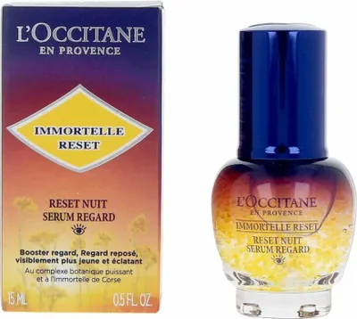 Obrázek produktu pro L'Occitane Immortelle Reset, Oční sérum, 15 ml, Ženy, Proti stárnutí, Proti tmavým kruhům, Proti vráskám, Vyhlazující, Univerzální pleť, Láhev