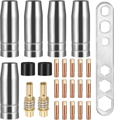 Productafbeelding van 25 Delen Lasaccessoires Set voor MIG Lassen - Inclusief Gasnozzles en Stroomnozzles