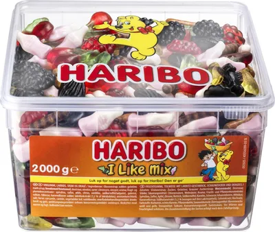 Produktbild von Haribo I Like Mix Fruchtgummi Lakritz Vorratspack 2kg Dänisch