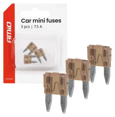 Productafbeelding van Mini steekzekeringen voor auto 3 st. 7.5A AMIO-05097