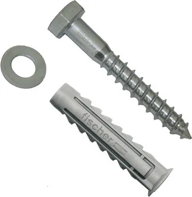 Image de Cheville Fischer Sx 10x50 Avec Vis Fixation Robuste Pour Matériaux Pleins - Fischer