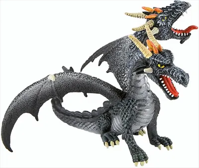 Produktbild von Bullyland 75597 - Drache mit 2 Köpfen, schwarz 4007176755976