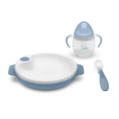 Obrázek produktu pro Set termotalířku se silikonovou lžičkou a hrnečkem, Powder Blue