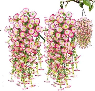 Immagine prodotto di Pianta rampicante artificiale - Set da 2 - 75 cm - Edera artificiale - Resistente ai raggi UV - Pianta artificiale per veranda, terrazza, balcone - Decorazione autunnale - Rosa