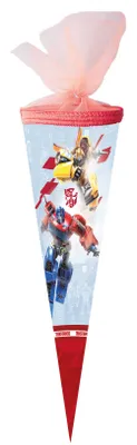 Produktbild von Nestler Schultüte 50cm rund Tüllverschluss mit Textilborte Hasbro "Transformers - Roll Out"