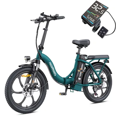 Image de HillMiles MilePort 1, vélo électrique pliable avec batterie 36V 13Ah, autonomie jusqu'à 80-100 km, pneus 20 x 3.0 pouces, 7 vitesses SHIMANO, moteur 250W et vitesse maximale de 25 km/h