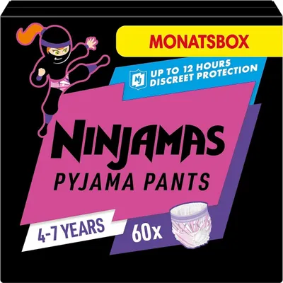 The image shows the packaging for Ninjamas Pyjama Pants.