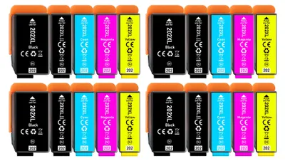 A collage of printer ink cartridges.