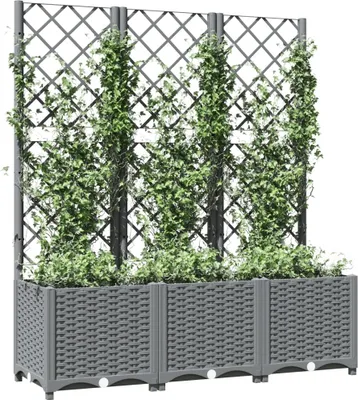Produktbild von “2026 Modern“ Pflanzkübel mit Rankgitter Hellgrau 120x40x136cm PP - Designermöbel 833118 - Beete