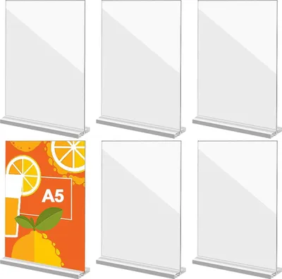 Produktbild von Standard A5 Acryl Tischständer - 6 Stück - Tischständer für Menükarten und Dokumente