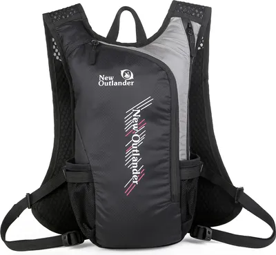 Produktbild von Nylon-Laufrucksack, Sicherheitsreflektierend, Sportrucksack, Trinkrucksack, Fahrradtasche, Schwarz