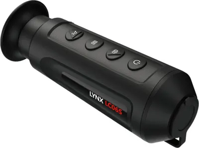 A black thermal imaging monocular is shown against a white background.