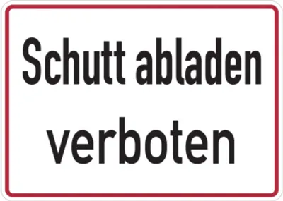 Produktbild von Dreifke® Hinweisschild, Schutt abladen verboten, 250 x 350 mm, Aluminium, Alu...