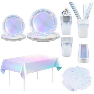 Image de Omgoods - Vaisselle de fête - 121 pièces pour 24 personnes