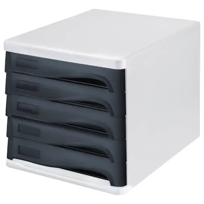 Obrázok produktu pre helit Schubladenbox schwarz DIN A4 mit 5 Schubladen (H6129998)