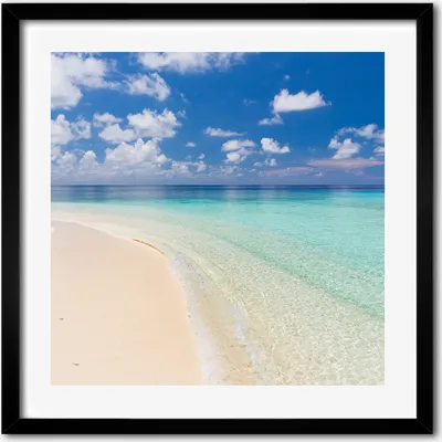 Produktbild von Bild - 50 cm x 50 cm - MDF - Rahmen, Wandkunst - Strand auf den Malediven