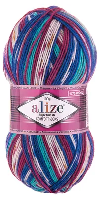 Produktbild von 100g Sockenwolle Superwash Comfort 4-fädig Schurwolle Sockengarn Farbauswahl