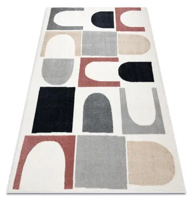 Image de Tapis FUSION 0213 blanc / rose foncé - Géométrique, moderne, abstrait rose 160x220 cm