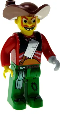 Produktbild von 1x Lego Figur 4 Juniors Pirat Mann Harry rot grün Pirat 7075 7081 4j010