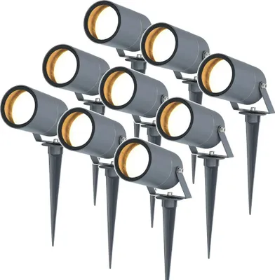 Produktbild von hoftronic LED Gartenstrahler 9x GU10 4W 345lm 6500K IP65 Anthrazit
