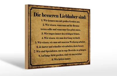 Produktbild von Holzschild Spruch 30x20cm die besseren Liebhaber sind
