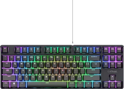 Obrázek produktu pro Trust 26135, 80%, Kabel, USB, Mechanický spínač, QWERTZ, Černá
