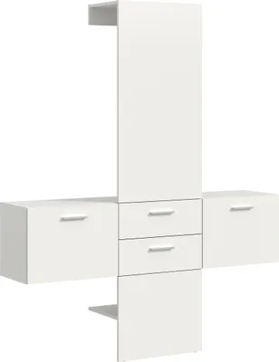 Produktbild von Garderoben-Set >Vaga< (3-teilig) Klappen, Schübe, in Weiß - 156x190x36cm (BxHxT)
