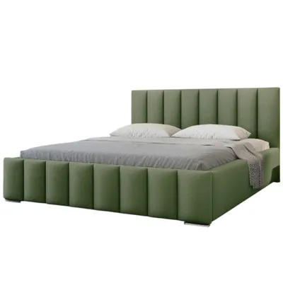 Obrázek produktu pro Postel Greta 160x200 s úložným boxem, Čalouněná Manželská postel, pevný lamelový rošt. Zelená Velvet. Výrobce ADIDAR