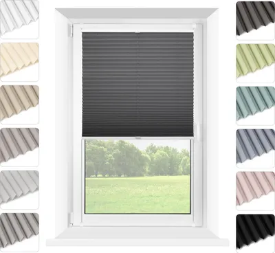 Produktbild von Mardom | Plissee Ohne Bohren - 120 x 120 cm - Dunkelgrau - Klemmfix - Verdunkelnd - mit Thermofunktion - Sichtschutz - Plissee Fenster