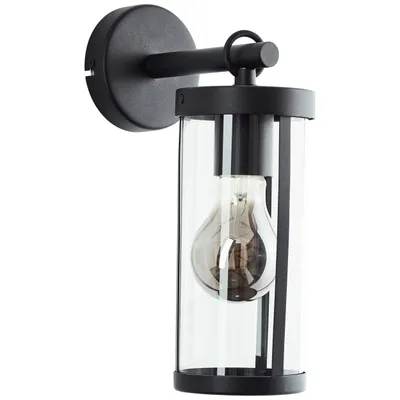 Produktbild von BRILLIANT schwarze Außenwandleuchte SIDNEY | 1x E27 Fassung max. 20 Watt | IP44 | Metall/Glas