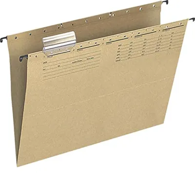 Produktbild von Q-Connect 25 Stück Hängemappen und Zubehör UniReg/ A4 Braun/Aus 250g/qm Natronka