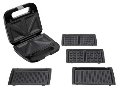 3-in-1 Sandwichtoaster, Grill & Waffeleisen, 750 W, antihaftbeschichtet