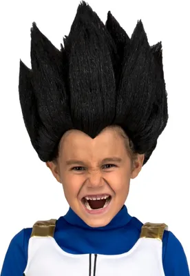 Produktbild von Dragon Ball Z™ Vegeta-Perücke für Kinder schwarz