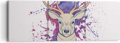 Produktbild von Bild auf Leinwand - Leinwandbild - Hirsch Abstraktion - 90x30cm - Wand Bild - Wanddeko - Wandbilder - Leinwanddruck - Bilder - Kunstdruck - Wanddekoration - Leinwand bilder - Wandkunst - CA90x30-3691